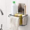 Iron Sponge Holder Rack Wall Mounted Shower Caddy Basket Shelf