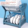 Double Layer Tableware Drainer Chopsticks Cage Storage Rack Organizer Tray Basket