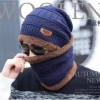 Pack of 2 Set Winter Thick Warm Knit Beanie Hat Cap & Neck Cover-