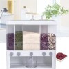 Kitchen Five Grid Rice Cereal Insect Wet Proof Dispenser Container With Measure Cup 15 Kg