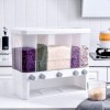 Kitchen Five Grid Rice Cereal Insect Wet Proof Dispenser Container With Measure Cup 15 Kg