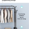 Clothes Rack With Shoe Shelf, Coat Display Stand With 4 Wheels For Bedroom Color Black