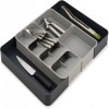 Kitchen Drawer Organizer Tray For Cutlery Utensils And Gadgets, Expandable, Gray