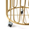 Modern Round Metal Laundry Basket With Wheels 54cm (Gold)
