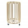 Modern Round Metal Laundry Basket With Wheels 54cm (Gold)