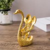 Golden 6 Spoon Duck Spoon Set Dessert Spoon, Fashion Elegant Coffee Sugar Spoon Mixing Tea Spoon Cutlery Set with Swan Feather Holder