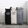 Premium Laundry Hamper, Storage Basket Laundry Basket With 3 Compartments Fabric