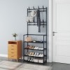 Multi-Function 4 Tiers Shoes Rack With Hanger, Living Room Clothes Storage Rack