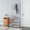 Multi-Function 4 Tiers Shoes Rack With Hanger, Living Room Clothes Storage Rack