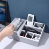 Multifunctional Tissue Box Phone Holder Stand, Wipes Case Desk Stationery Make Up for Bedroom Bathroom Organizer