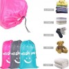 Wash Drawstring Bag Smile Shape Nylon Laundry Bag, Travel Storage Pouch Machine Washable Dirty Clothes Organizer