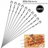 10Pcs Barbecue Skewers Reusable Stainless Steel