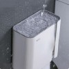 Modern wall-mounted toilet paper holder with shelf for bathroom essentials