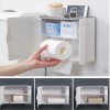 Multi-purpose tissue box and toilet paper holder for bathroom