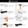 Aluminium Multi functional Wall Hanging Tools, Storage Stand Kitchen Utensils, Wall Mounted Black