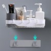 Wall-Mounted Storage Rack With Hooks Plastic Container Storage Shelf Kitchen/Bathroom