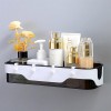 Wall-Mounted Storage Rack With Hooks Plastic Container Storage Shelf Kitchen/Bathroom