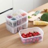 Food Box 6 Pcs Detachable Drain Basket Fridge Food Storage Container With Lid, Airtight Refrigerator