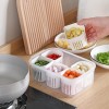 Food Box 6 Pcs Detachable Drain Basket Fridge Food Storage Container With Lid, Airtight Refrigerator