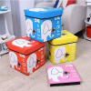New Kids Storage Footstool Small Bench Foot Rest Stool Cartoon Character Folding Seat Chest Cube