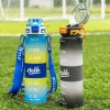 1000ml Sport Plastic Water Bottle With Straw, Outdoor Durable Drinking Bottle With Strap BPA Free