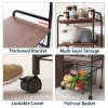 4 Tier Metal Kitchen Bakers Rack Rolling Utility Cart