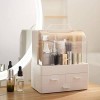White Color Cosmetic Drawer Transparent Cover Portable Cosmetic Storage Box