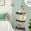 3 Tier Triangle Storage Rolling Cart Cart With Wheels For Kitchen Bathroom Laundry Room, Black