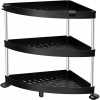 3 Tier Triangle Storage Rolling Cart Cart With Wheels For Kitchen Bathroom Laundry Room, Black