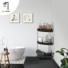 3 Tier Triangle Storage Rolling Cart Cart With Wheels For Kitchen Bathroom Laundry Room, Black