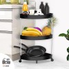 3 Tier Triangle Storage Rolling Cart Cart With Wheels For Kitchen Bathroom Laundry Room, Black