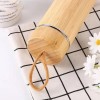 Bamboo Stainless Steel Vacuum Insulated Water Bottle With Strainer 500ml With Portable Rope Lid
