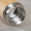 Bamboo Stainless Steel Vacuum Insulated Water Bottle With Strainer 500ml With Portable Rope Lid