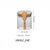 7 Pcs Multigrain Spices Storage Jar With Spoon Glass, Transparent, Round, Bamboo Lid And Bamboo Stand