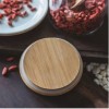 7 Pcs Multigrain Spices Storage Jar With Spoon Glass, Transparent, Round, Bamboo Lid And Bamboo Stand