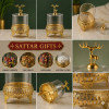 Luxury Crystal Storage Jar Set with Decorative Deer Lid – 3 Pcs Elegant Organizer