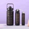 Water Bottles With Time Marker 3 In 1 Black Themed Motivational