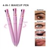 Multi-effect 4 In 1 Eyeliner Eyebrow Pencil Contour Pen Long Lasting Waterproof 4 in 1 pencil makeup
