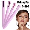 Multi-effect 4 In 1 Eyeliner Eyebrow Pencil Contour Pen Long Lasting Waterproof 4 in 1 pencil makeup