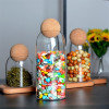 (Pack Of 4) Cork Lead-Free Glass Jar With Lid Bottle Storage Airtight Canister