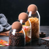 (Pack Of 4) Cork Lead-Free Glass Jar With Lid Bottle Storage Airtight Canister