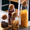 (Pack Of 4) Cork Lead-Free Glass Jar With Lid Bottle Storage Airtight Canister