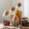 (Pack Of 4) Cork Lead-Free Glass Jar With Lid Bottle Storage Airtight Canister