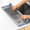 Roll Up Dish Drying Rack Sink Stainless Steel