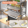 Microwave Stand With Storage Cabinets Dustproof Cupboards Dish Storage Racks Tableware Storage Racks