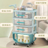 Waterproof 4 Layer Cart Bedside Mobile Snack Storage Rack Freestanding Storage Cabinet