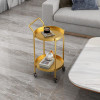 Simple Bedside Storage Table Gold Coffee Table Removable Tea Table Cart