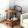 Movable 2-Tier With Wheel Coffee Table Side Table Tea