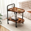 Movable 2-Tier With Wheel Coffee Table Side Table Tea