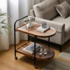 Movable 2-Tier With Wheel Coffee Table Side Table Tea